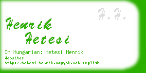 henrik hetesi business card